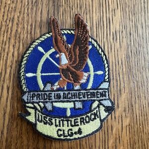 USS Little Rock CLG-4 Patch US Navy Blue Brown OS Excellent Pride In Achievement